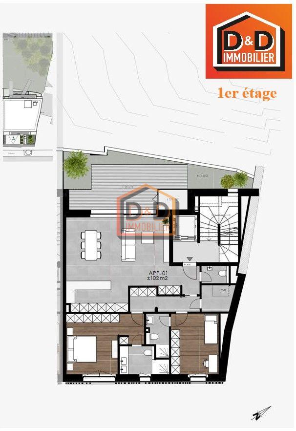 Appartement à Luxembourg-Neudorf, 112 m², 2 chambres, 1 056 634 €