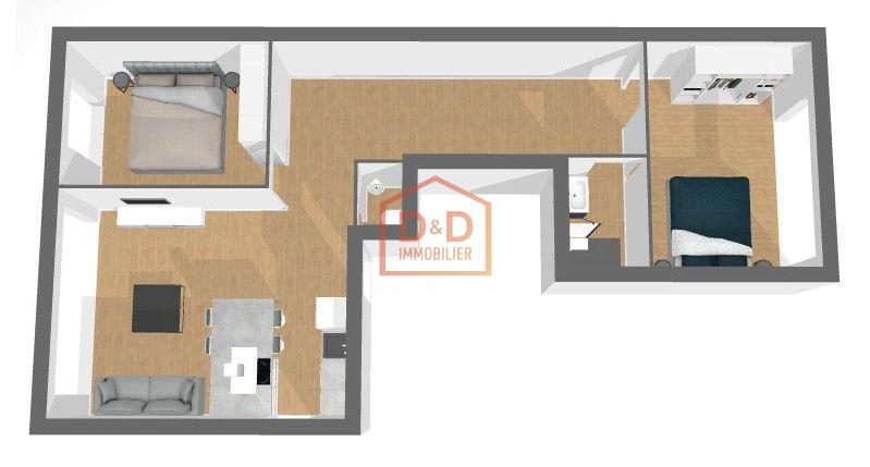 Appartement à Luxembourg-Belair, 63 m², 2 chambres, 2 050 €/mois