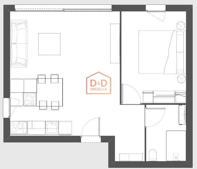 Appartement à Luxembourg-Belair, 45 m², 1 chambre, 1 650 €/mois