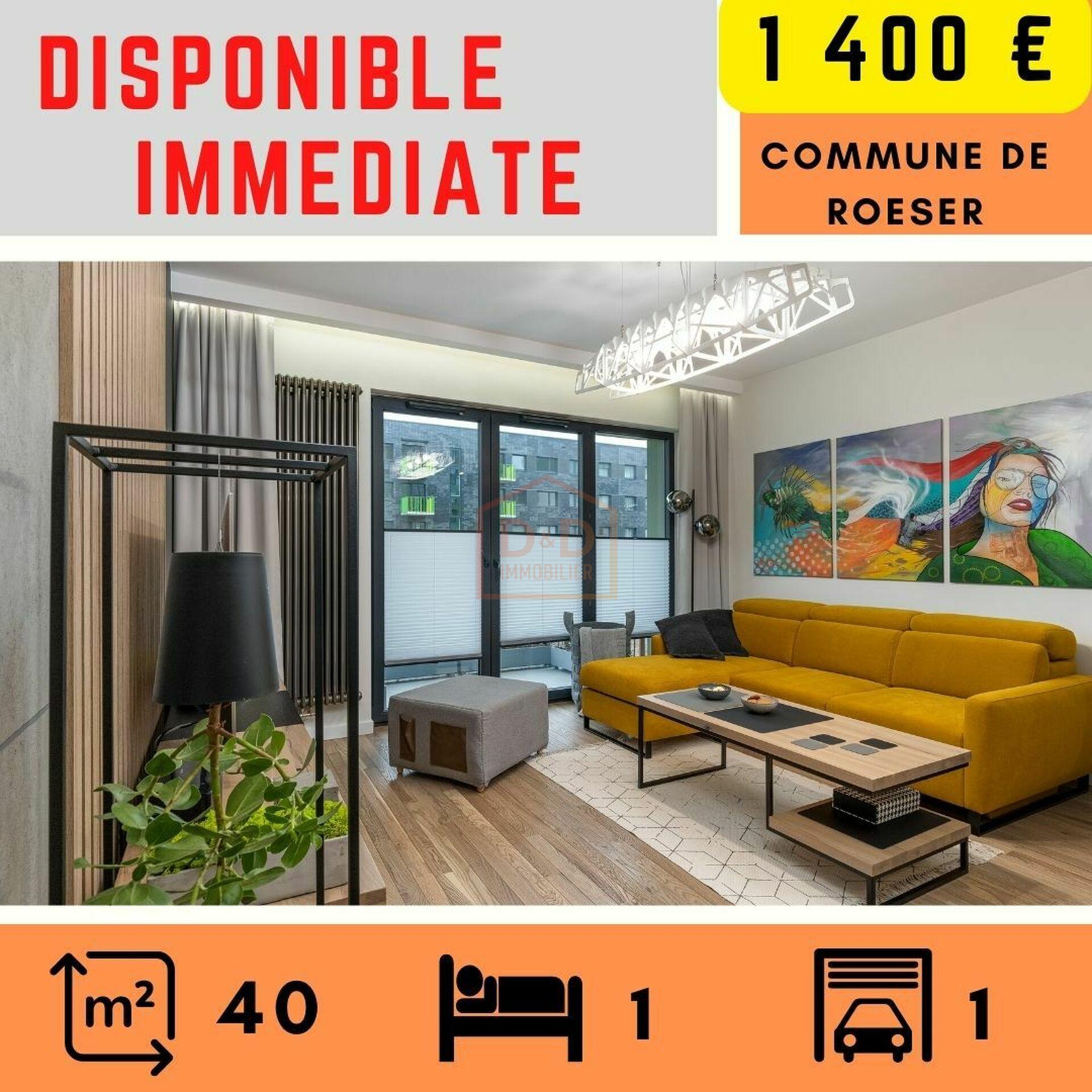 Appartement à Roeser, 40 m², 1 chambre, 1 salle de bain, 1 400 €/mois