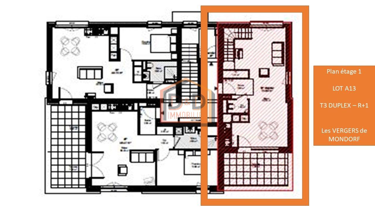 Appartement à mondorf, 70,79 m², 2 chambres, 1 salle de bain, 1 300 €/mois