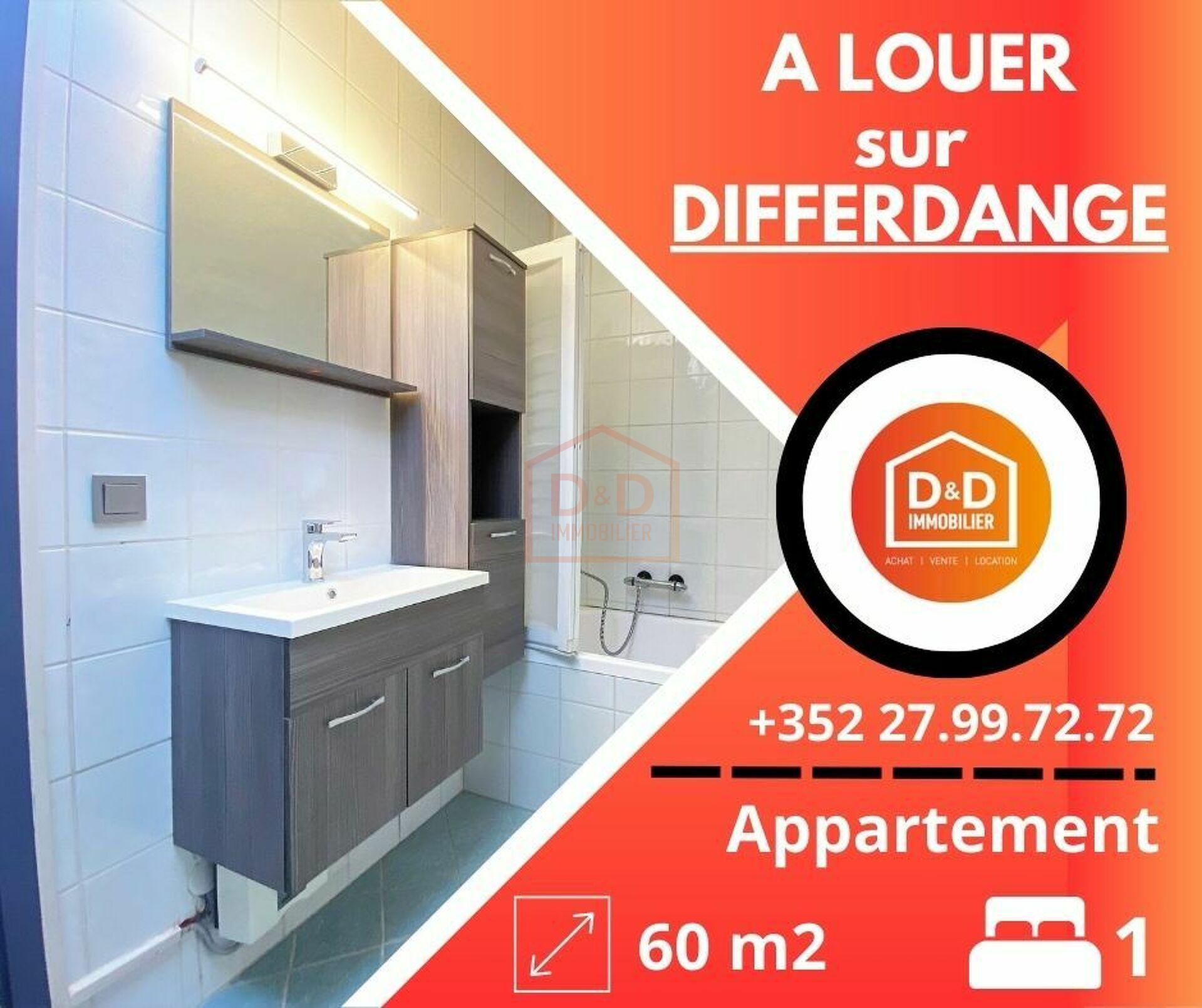 Appartement à Differdange, 60 m², 1 chambre, 1 salle de bain, 1 350 €/mois